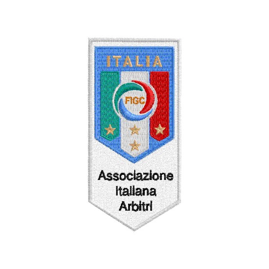 Toppa Patch FIGC Italia su fondo Bianco 105x55mm